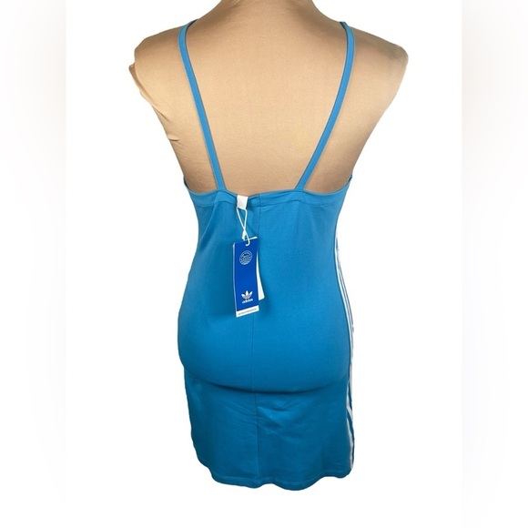 ADIDAS ORIGINALS ADICOLOR 3 STRIPES CLASSICS TIGHT DRESS BLUE NWT SMALL - Picture 4 of 12